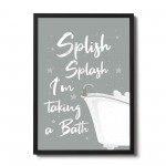 Bathroom Prints Framed Bathroom Sign Bathroom Decor Grey