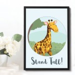 Animal Framed Nursery Prints / Giraffe Wall Art Pictures Nursery