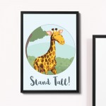 Animal Framed Nursery Prints / Giraffe Wall Art Pictures Nursery