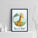 Animal Framed Nursery Prints / Giraffe Wall Art Pictures Nursery