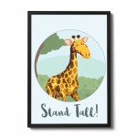 Animal Framed Nursery Prints / Giraffe Wall Art Pictures Nursery