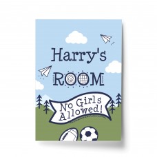 PERSONALISED Boys Bedroom Wall Art Football Room Decoration 
