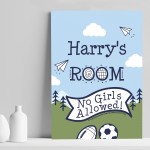 PERSONALISED Boys Bedroom Wall Art Football Room Decoration 