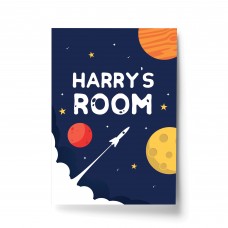 PERSONALISED Boys Bedroom Wall Art Space Room Decoration