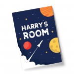 PERSONALISED Boys Bedroom Wall Art Space Room Decoration