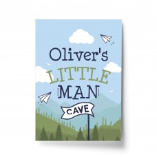 PERSONALISED Little Man Cave Wall Art Boys Bedroom Decor Gifts