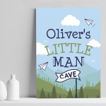 PERSONALISED Little Man Cave Wall Art Boys Bedroom Decor Gifts