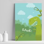 Cute Boy Bedroom Print Dinosaur Wall Art Animal Nursery Print