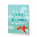 Dinosaur Print Boys Bedroom Wall Art Decoration Nursery Decor