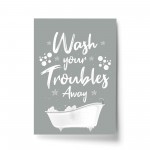 Bathroom Print Funny Grey And White Theme Bathroom Wall Art