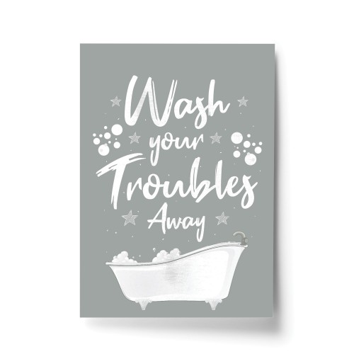 Bathroom Print Funny Grey And White Theme Bathroom Wall Art