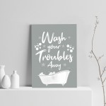 Bathroom Print Funny Grey And White Theme Bathroom Wall Art