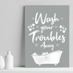Bathroom Print Funny Grey And White Theme Bathroom Wall Art
