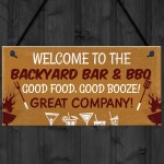 Backyard Bar Sign Garden Sign BBQ Alcohol Man Cave Vintage Sign