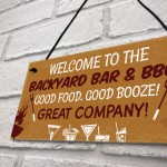 Backyard Bar Sign Garden Sign BBQ Alcohol Man Cave Vintage Sign