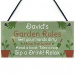 PERSONALISED Garden Rules Sign Shed Sign Summer House Plaque 