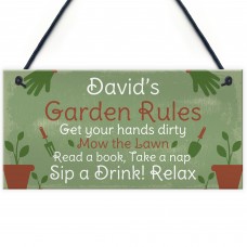 PERSONALISED Garden Rules Sign Shed Sign Summer House Plaque 