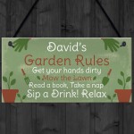 PERSONALISED Garden Rules Sign Shed Sign Summer House Plaque 