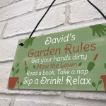 PERSONALISED Garden Rules Sign Shed Sign Summer House Plaque 