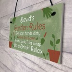PERSONALISED Garden Rules Sign Shed Sign Summer House Plaque 