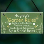 PERSONALISED Garden Sign Garden Rules Plaque Summer House Sign