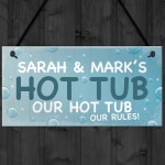 PERSONALISED Funny Hot Tub Sign Any Name Garden Sign Gift