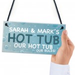 PERSONALISED Funny Hot Tub Sign Any Name Garden Sign Gift