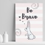 Cute Nursery Wall Art BUNNY Motivational Print Home Gift