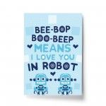 Blue Boys Bedroom Wall Art Robot Print Boy Bedroom Accessories