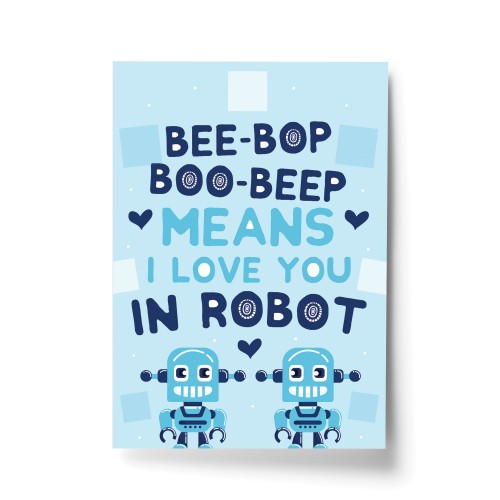 Blue Boys Bedroom Wall Art Robot Print Boy Bedroom Accessories