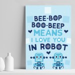 Blue Boys Bedroom Wall Art Robot Print Boy Bedroom Accessories