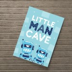 LITTLE MAN CAVE Print Boys Bedroom Decor Robot Wall Art Gift