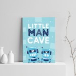 LITTLE MAN CAVE Print Boys Bedroom Decor Robot Wall Art Gift
