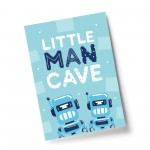 LITTLE MAN CAVE Print Boys Bedroom Decor Robot Wall Art Gift