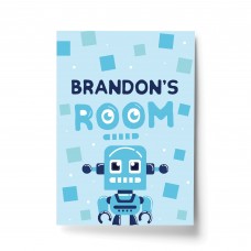 PERSONALISED Boys Bedroom Sign Robot Print Boys Wall Art Decor