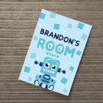 PERSONALISED Boys Bedroom Sign Robot Print Boys Wall Art Decor