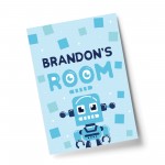PERSONALISED Boys Bedroom Sign Robot Print Boys Wall Art Decor