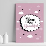Motivational Inspirational Prints You Are Beautiful Quote Decor