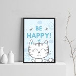 Cute White And Blue Nursery Prints Baby Girl Boy Bedroom Decor