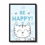 Cute White And Blue Nursery Prints Baby Girl Boy Bedroom Decor