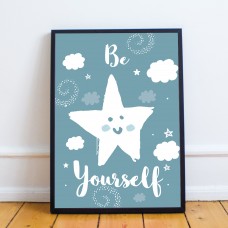 Cute Blue Nursery Prints Boy Bedroom Wall Art Nursery Decoration