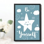 Cute Blue Nursery Prints Boy Bedroom Wall Art Nursery Decoration