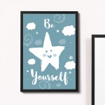 Cute Blue Nursery Prints Boy Bedroom Wall Art Nursery Decoration