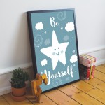 Cute Blue Nursery Prints Boy Bedroom Wall Art Nursery Decoration