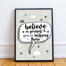 Motivational Print Framed Pictures Home Decor Bedroom Wall Art