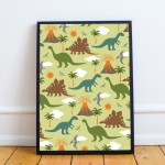 Dinosaur Nursery Print Animal Print Boys Bedroom Wall Art Gift