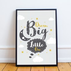 FRAMED Grey Nursery Print Boys Bedroom Sign Girls Bedroom Art