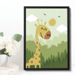 Cute Boys Nursery Print Safari Animals Picture Boy Bedroom Decor