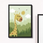 Cute Boys Nursery Print Safari Animals Picture Boy Bedroom Decor