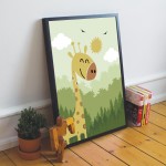 Cute Boys Nursery Print Safari Animals Picture Boy Bedroom Decor